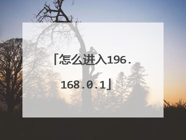 怎么进入196.168.0.1