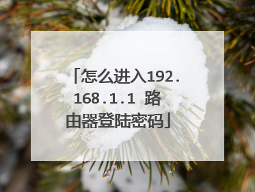 怎么进入192.168.1.1 路由器登陆密码