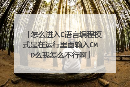 怎么进入C语言编程模式是在运行里面输入CMD么我怎么不行啊