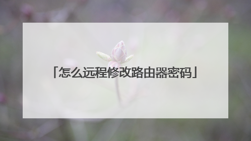 怎么远程修改路由器密码