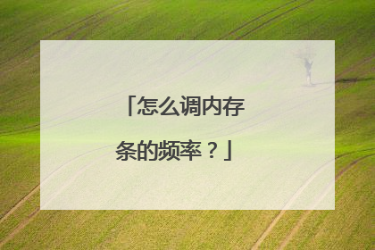 怎么调内存条的频率?