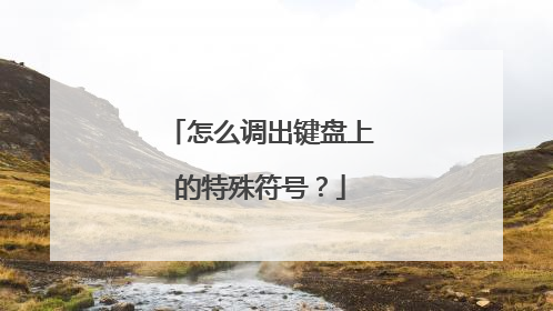 怎么调出键盘上的特殊符号？