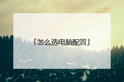 怎么选电脑配置