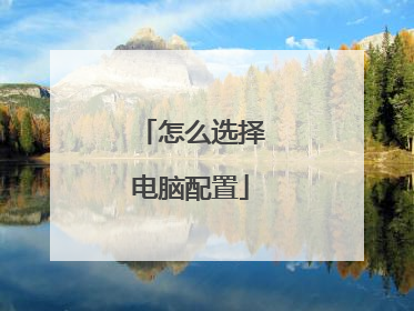 怎么选择电脑配置