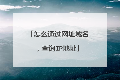 怎么通过网址域名，查询IP地址