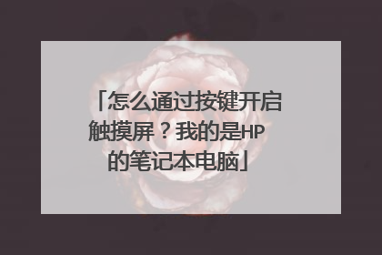 怎么通过按键开启触摸屏?我的是HP的笔记本电脑