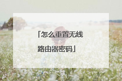 怎么重置无线路由器密码