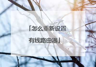 怎么重新设置有线路由器