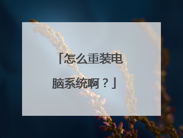 怎么重装电脑系统啊？