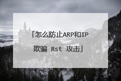 怎么防止ARP和IP 欺骗 Rst 攻击