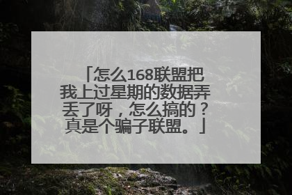 怎么168联盟把我上过星期的数据弄丢了呀，怎么搞的？真是个骗子联盟。