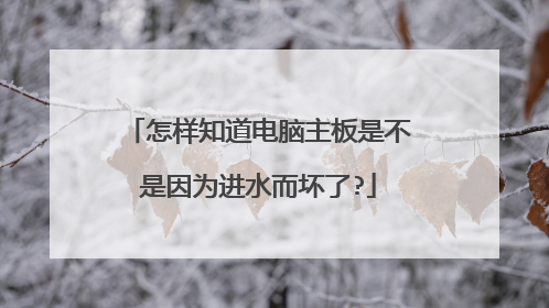 怎样知道电脑主板是不是因为进水而坏了?