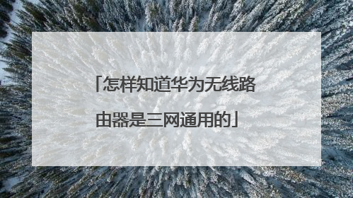 怎样知道华为无线路由器是三网通用的