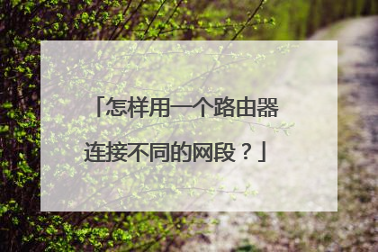 怎样用一个路由器连接不同的网段？