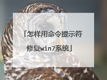 怎样用命令提示符修复win7系统