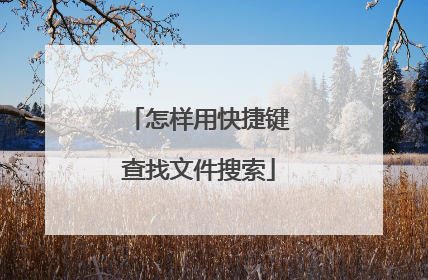 怎样用快捷键查找文件搜索
