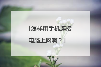 怎样用手机连接电脑上网啊?