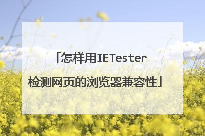 怎样用IETester检测网页的浏览器兼容性