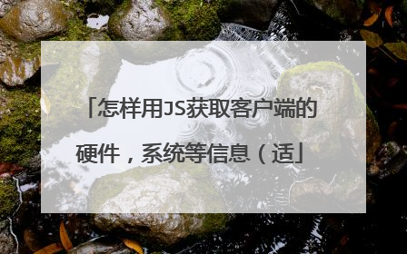 怎样用JS获取客户端的硬件,系统等信息(适
