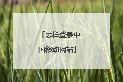 怎样登录中国移动网站