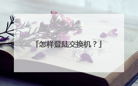 怎样登陆交换机?