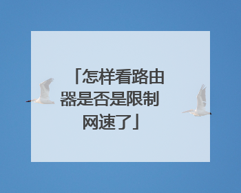 怎样看路由器是否是限制网速了