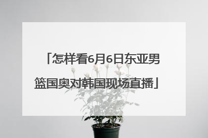 怎样看6月6日东亚男篮国奥对韩国现场直播