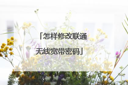 怎样修改联通无线宽带密码