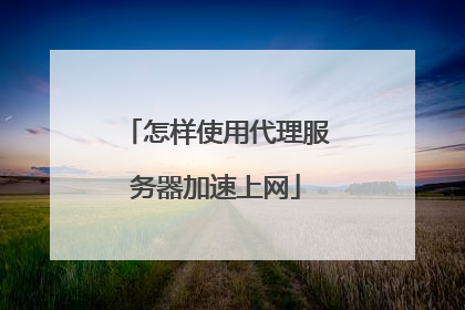 怎样使用代理服务器加速上网
