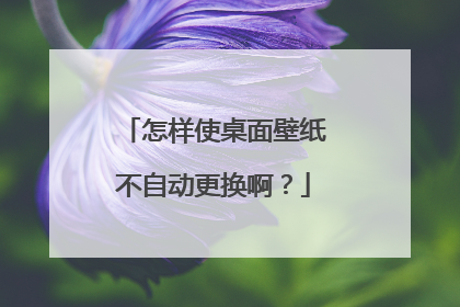 怎样使桌面壁纸不自动更换啊？