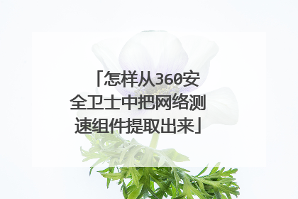 怎样从360安全卫士中把网络测速组件提取出来