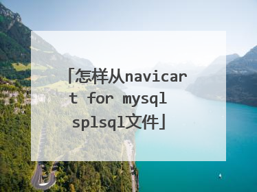怎样从navicart for mysqlsplsql文件