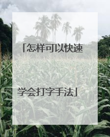 怎样可以快速学会打字手法