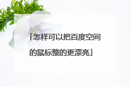 怎样可以把百度空间的鼠标整的更漂亮