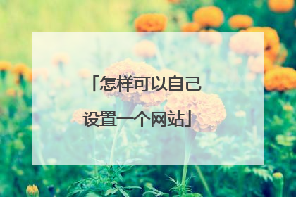怎样可以自己设置一个网站