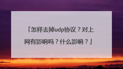 怎样去掉udp协议？对上网有影响吗？什么影响？