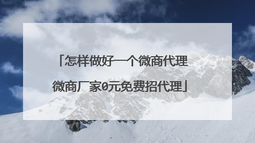 怎样做好一个微商代理 微商厂家0元免费招代理