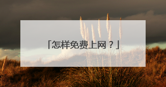怎样免费上网?