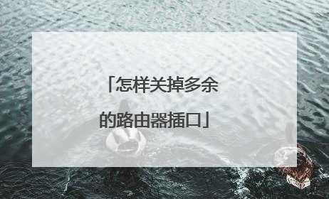 怎样关掉多余的路由器插口
