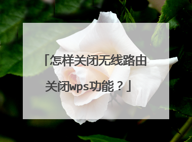 怎样关闭无线路由关闭wps功能?