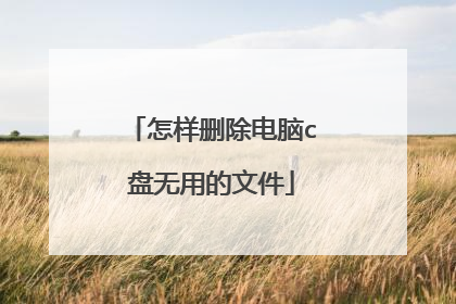 怎样删除电脑c盘无用的文件