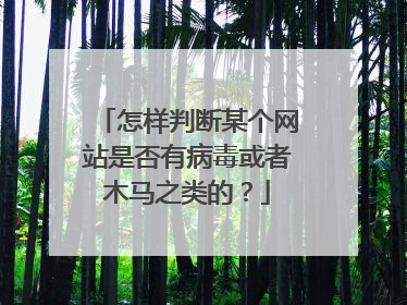 怎样判断某个网站是否有病毒或者木马之类的？