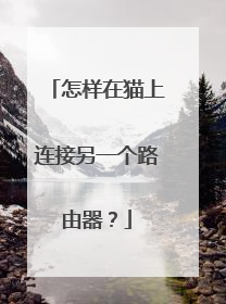 怎样在猫上连接另一个路由器？