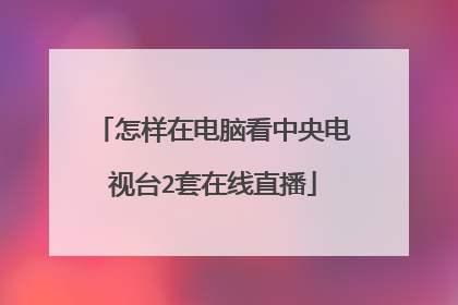 怎样在电脑看中央电视台2套在线直播
