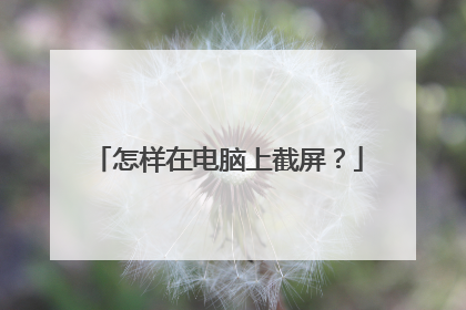 怎样在电脑上截屏？