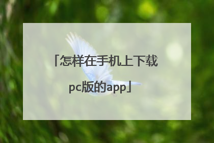 怎样在手机上下载pc版的app