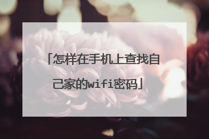 怎样在手机上查找自己家的wifi密码