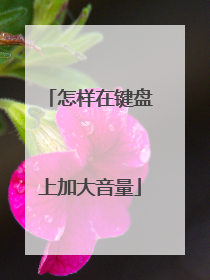 怎样在键盘上加大音量