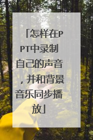 怎样在PPT中录制自己的声音,并和背景音乐同步播放