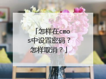 怎样在cmos中设置密码？怎样取消？